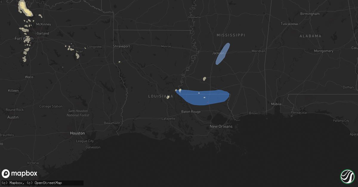 Hail map in Louisiana on June 4, 2024