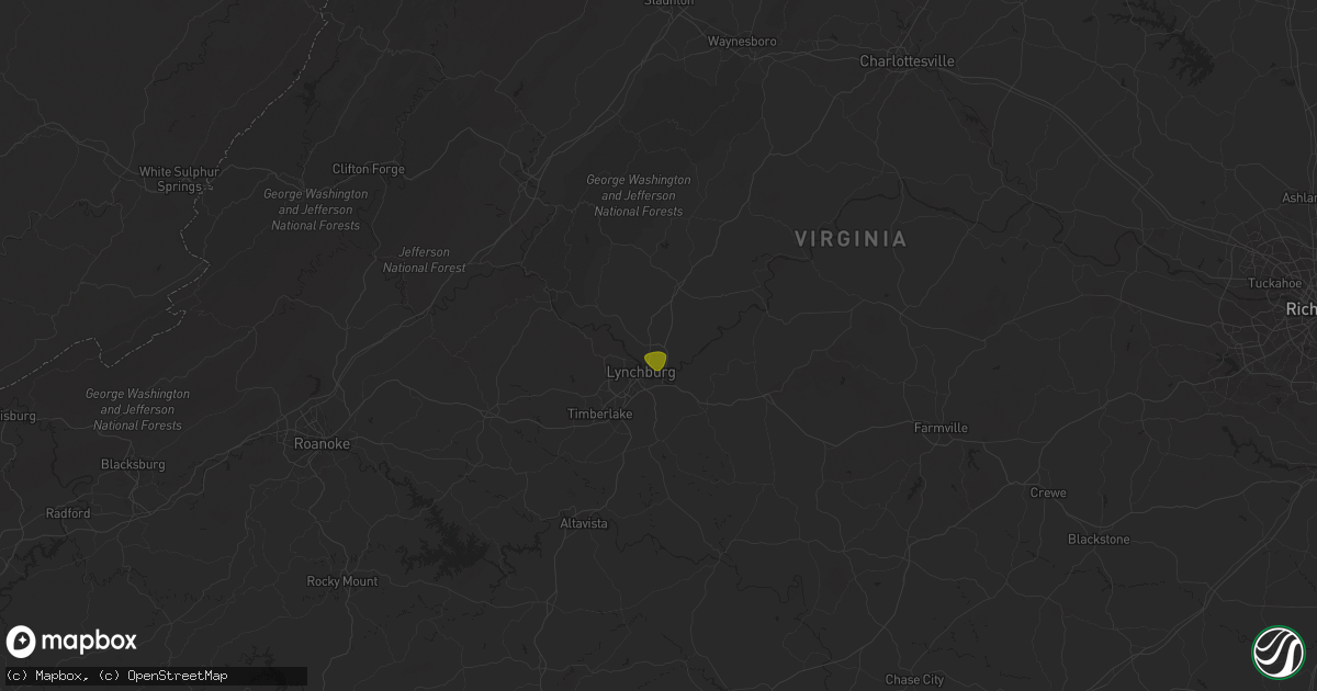 Hail map in Madison Heights, VA on June 4, 2024