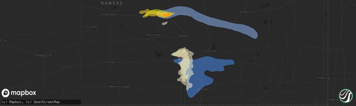 Hail map in Maize, KS on June 4, 2024