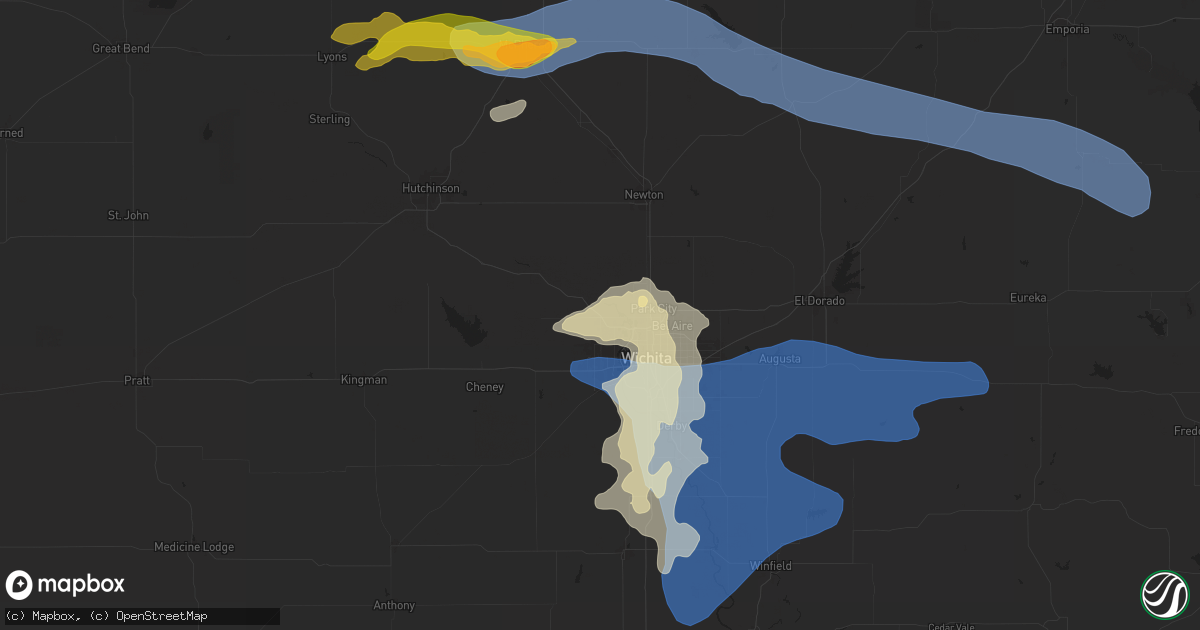 Hail map in Maize, KS on June 4, 2024