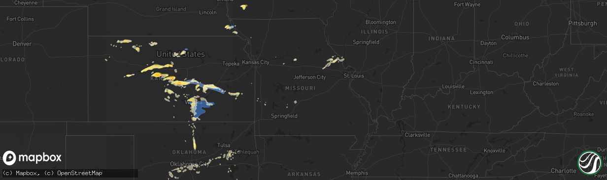 Hail map in Missouri on June 4, 2024