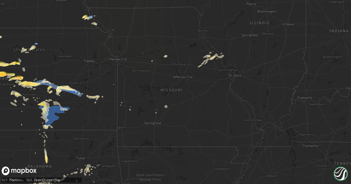 Hail map in Missouri on June 4, 2024