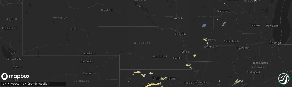 Hail map in Nebraska on June 4, 2024