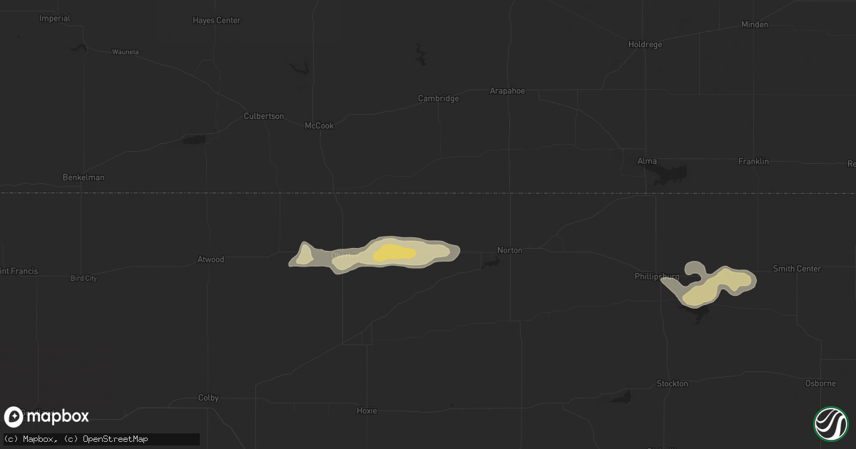 Hail map in Norcatur, KS on June 4, 2024