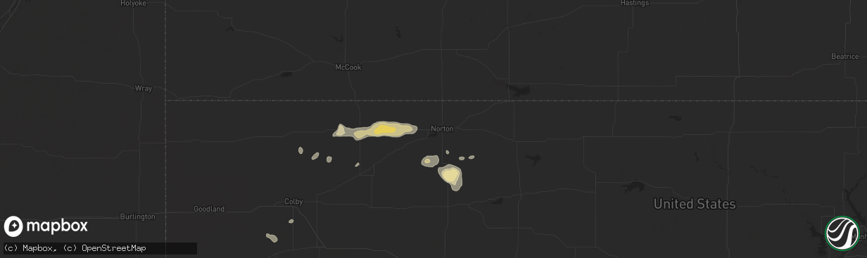 Hail map in Norton, KS on June 4, 2024