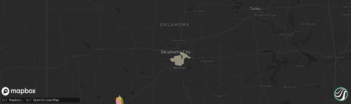 Hail map in Oklahoma City, OK on June 4, 2024
