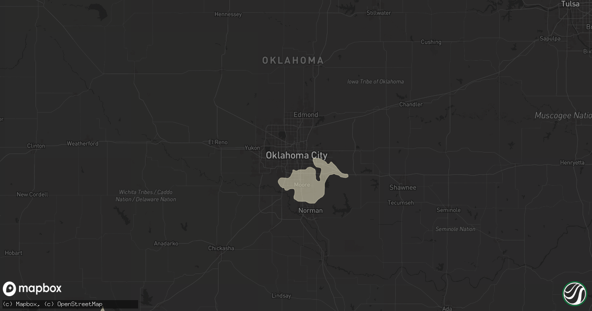 Hail map in Oklahoma City, OK on June 4, 2024