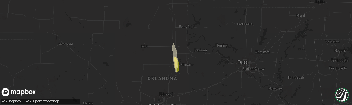 Hail map in Perry, OK on June 4, 2024