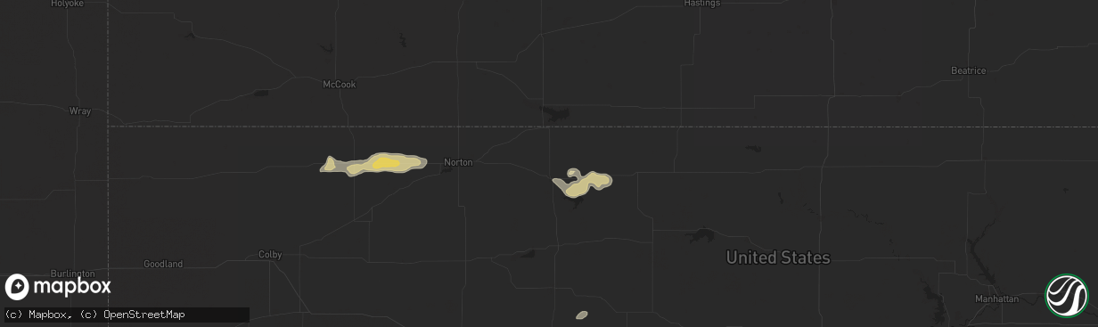 Hail map in Phillipsburg, KS on June 4, 2024