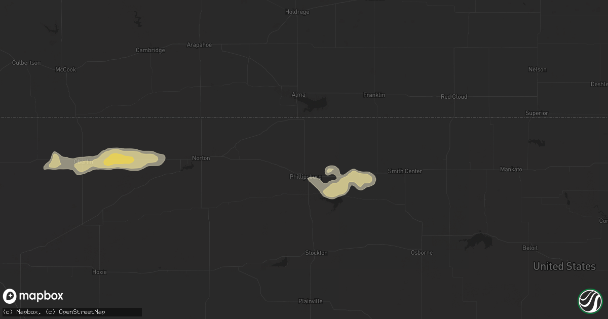 Hail map in Phillipsburg, KS on June 4, 2024