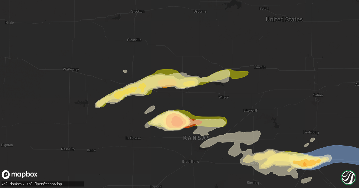 Hail map in Russell, KS on June 4, 2024