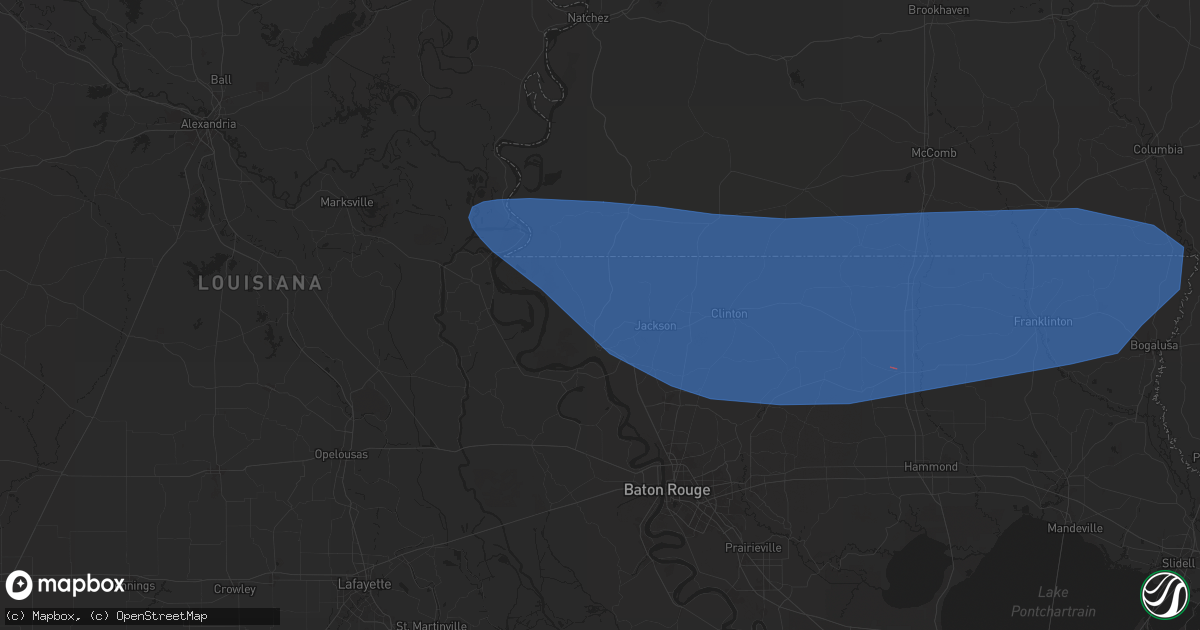 Hail map in Saint Francisville, LA on June 4, 2024