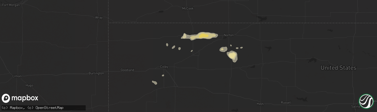 Hail map in Selden, KS on June 4, 2024