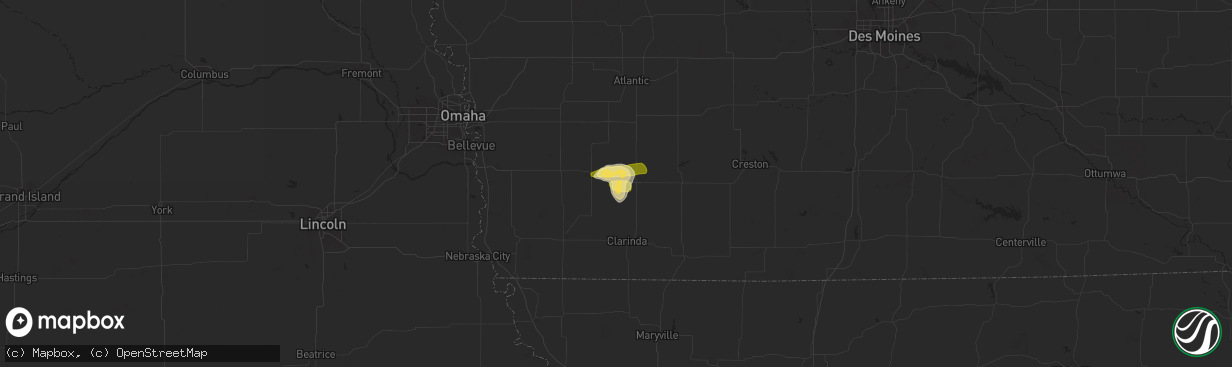 Hail map in Stanton, IA on June 4, 2024