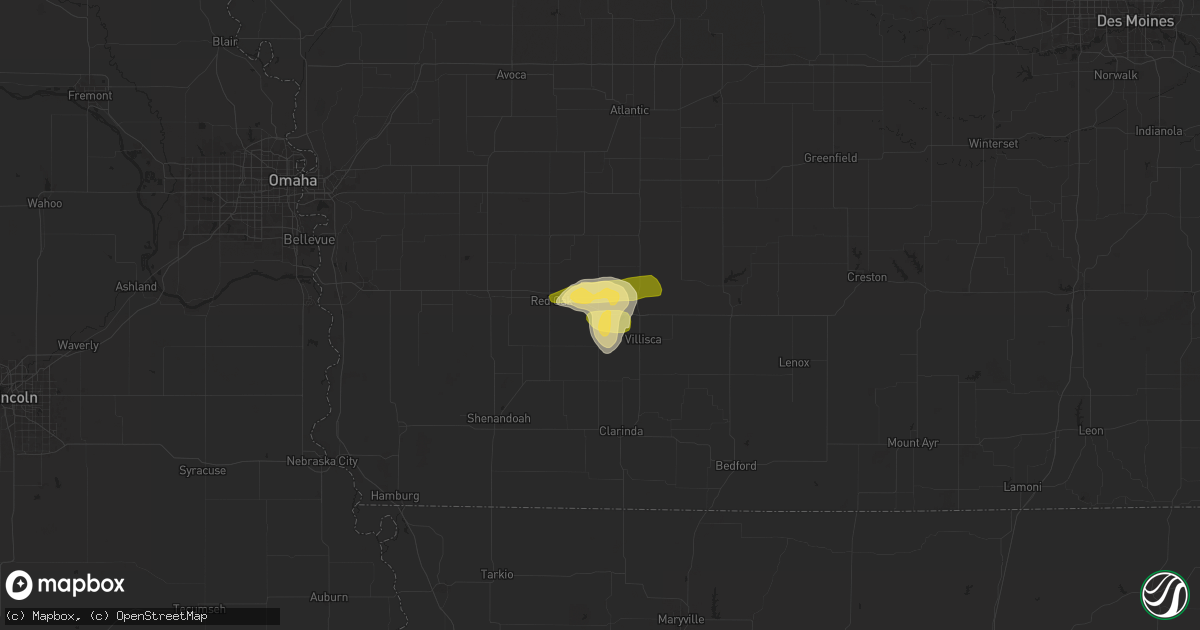 Hail map in Stanton, IA on June 4, 2024