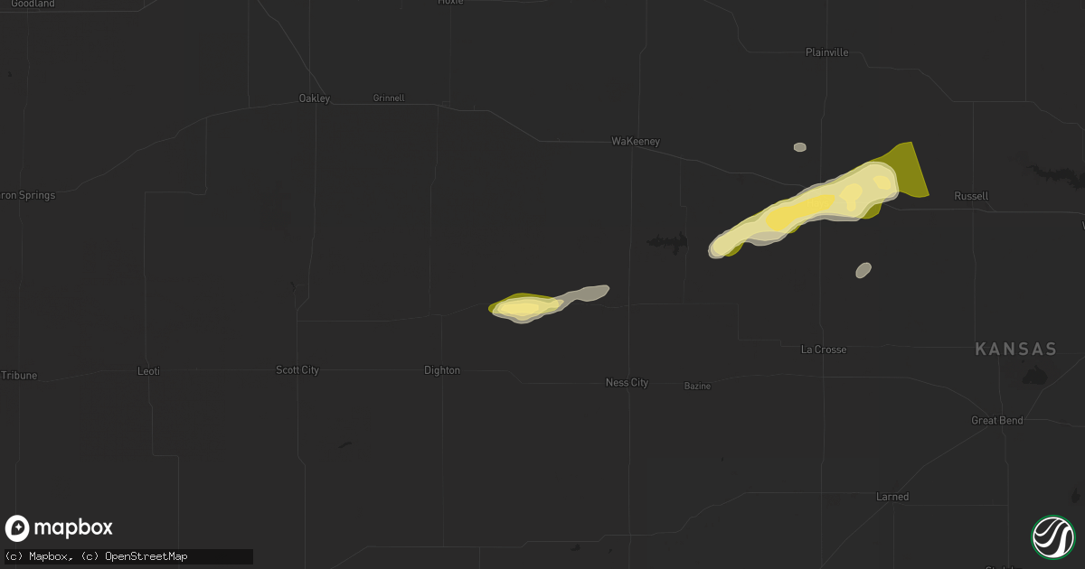 Hail map in Utica, KS on June 4, 2024