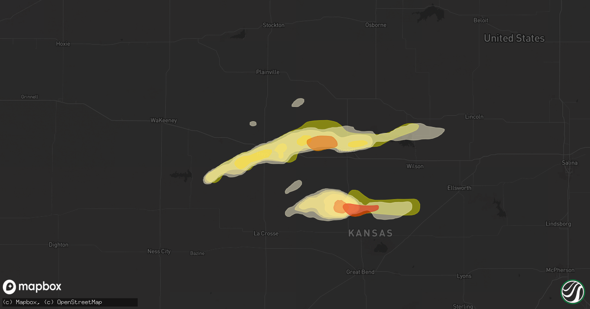 Hail map in Victoria, KS on June 4, 2024