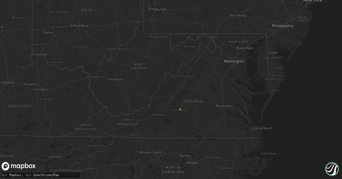 Hail map in Virginia on June 4, 2024