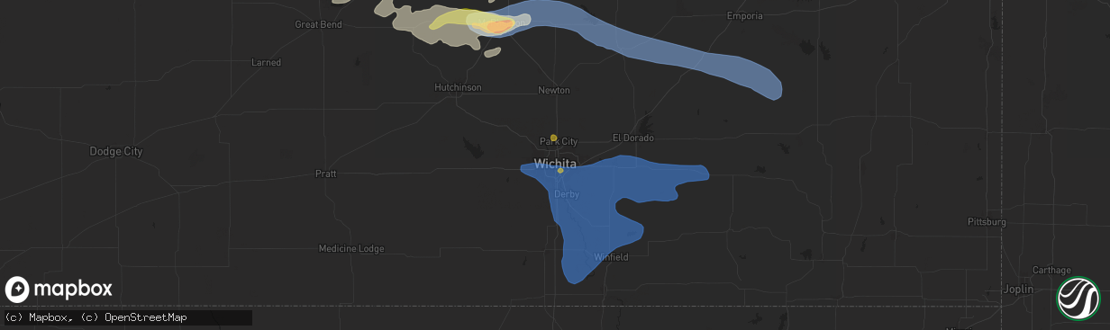 Hail map in Wichita, KS on June 4, 2024