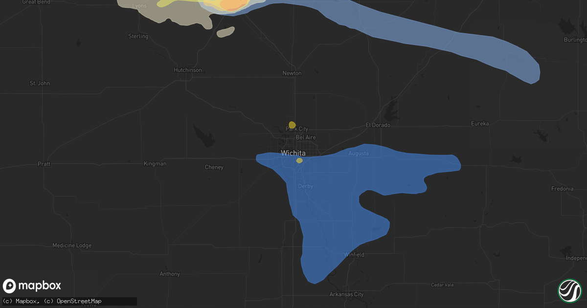 Hail map in Wichita, KS on June 4, 2024
