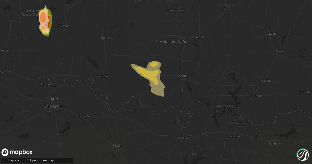 Hail map in Wilson, OK on June 4, 2024