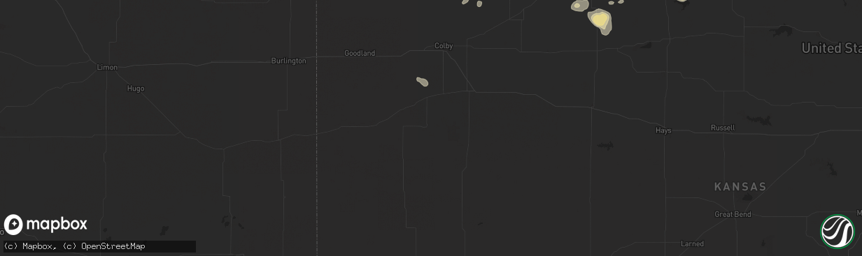 Hail map in Winona, KS on June 4, 2024
