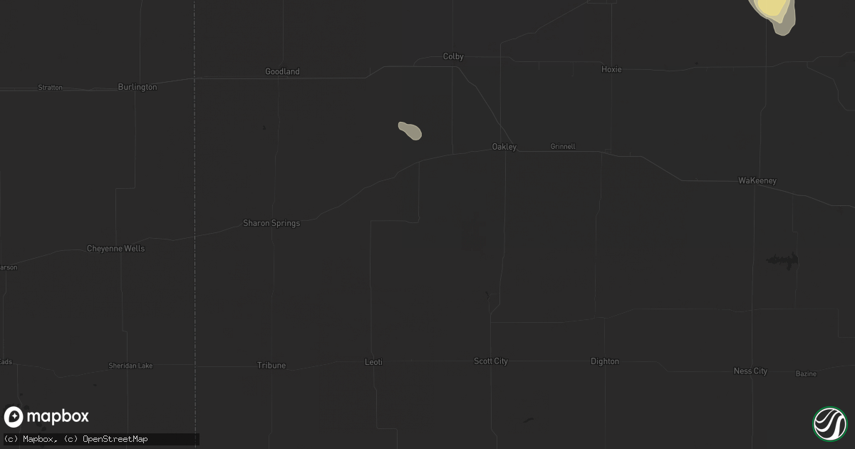 Hail map in Winona, KS on June 4, 2024