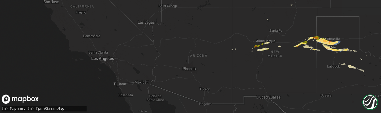 Hail map in Arizona on June 4, 2025