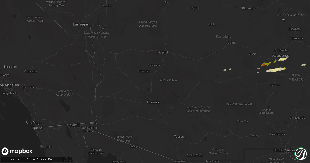 Hail map in Arizona on June 4, 2025