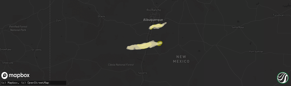 Hail map in Belen, NM on June 4, 2025