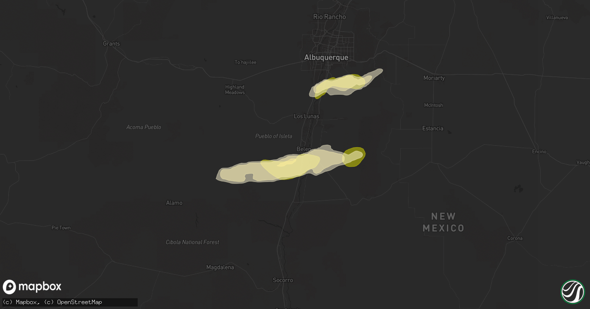 Hail map in Belen, NM on June 4, 2025