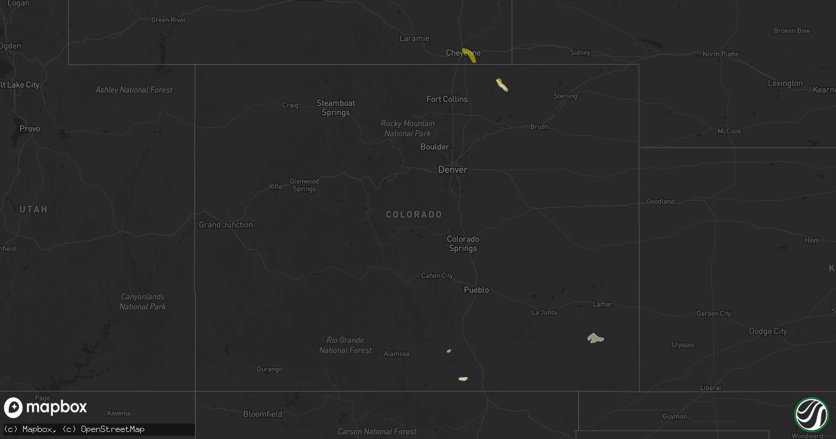 Hail map in Colorado on June 4, 2025