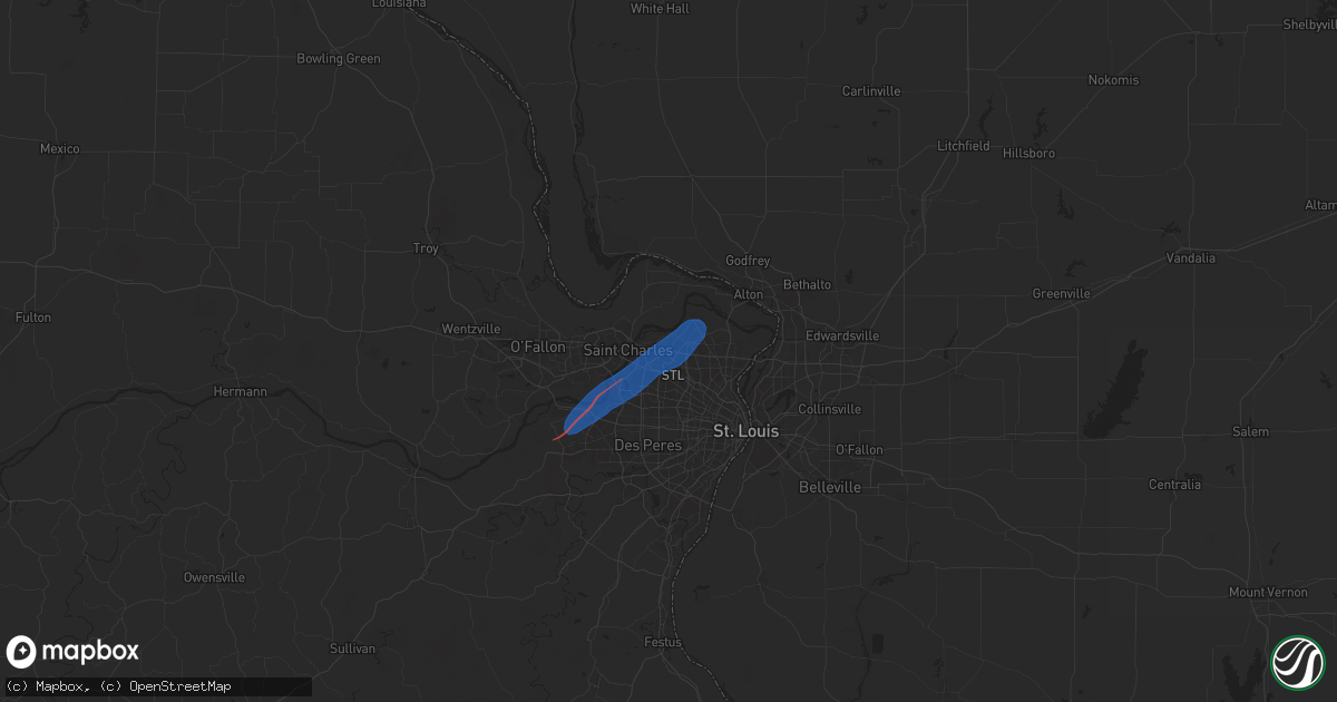 Hail map in Hazelwood, MO on June 4, 2025
