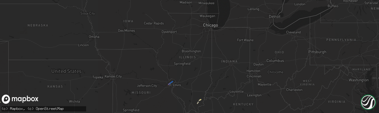 Hail map in Illinois on June 4, 2025