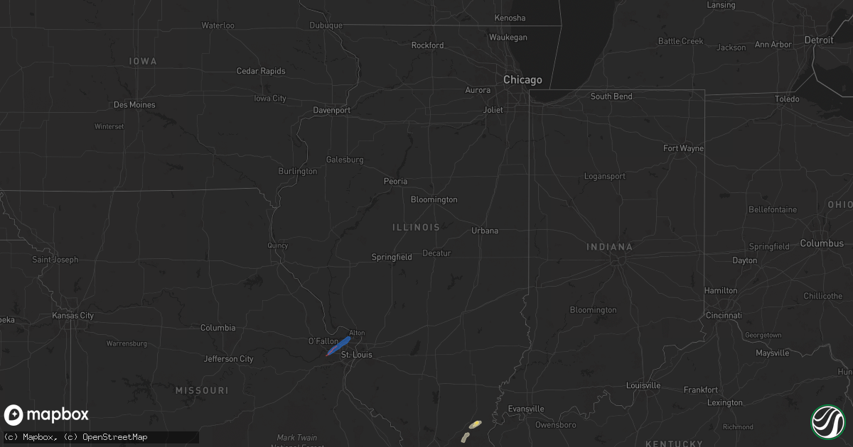 Hail map in Illinois on June 4, 2025