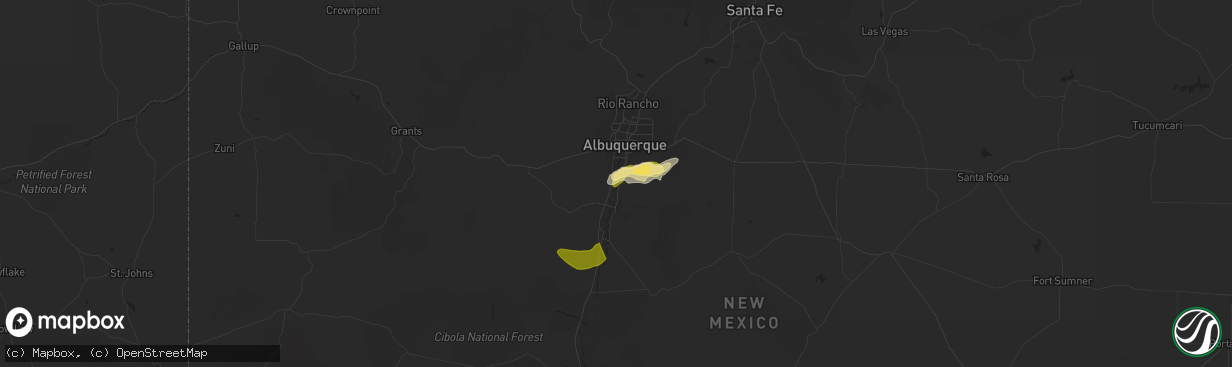 Hail map in Isleta, NM on June 4, 2025