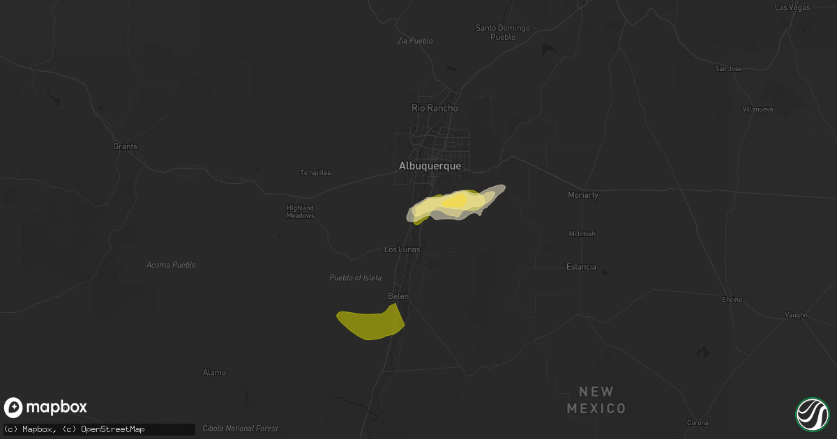 Hail map in Isleta, NM on June 4, 2025