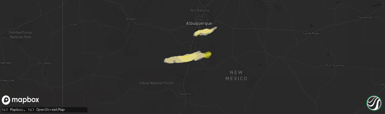 Hail map in Jarales, NM on June 4, 2025