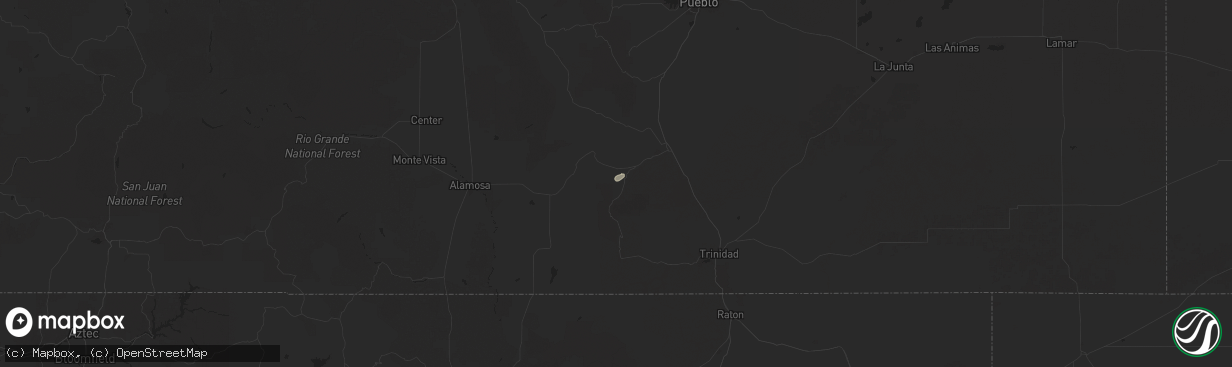Hail map in La Veta, CO on June 4, 2025