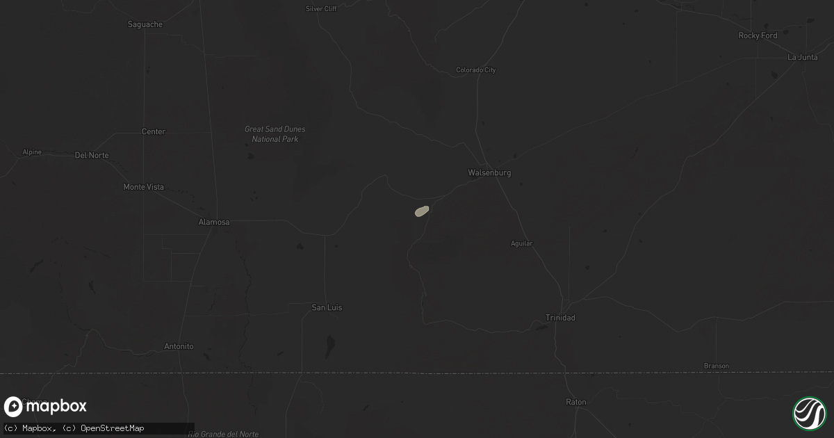 Hail map in La Veta, CO on June 4, 2025