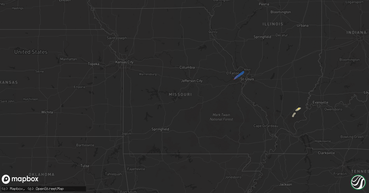 Hail map in Missouri on June 4, 2025