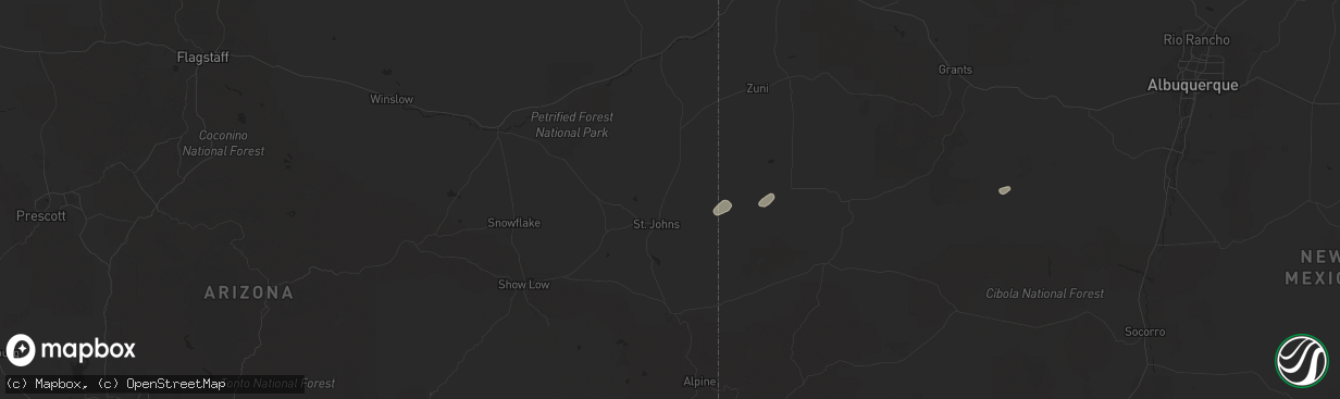 Hail map in Saint Johns, AZ on June 4, 2025