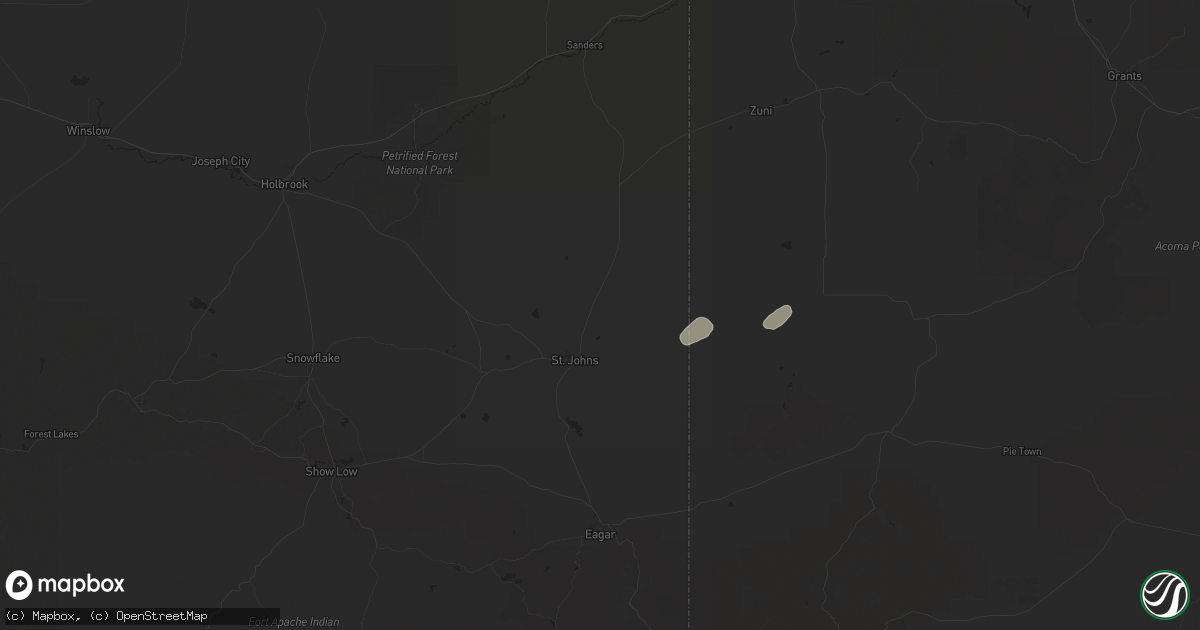 Hail map in Saint Johns, AZ on June 4, 2025