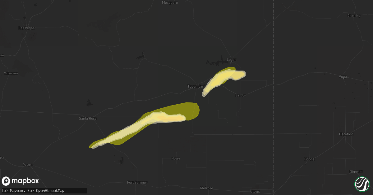 Hail map in Tucumcari, NM on June 4, 2025