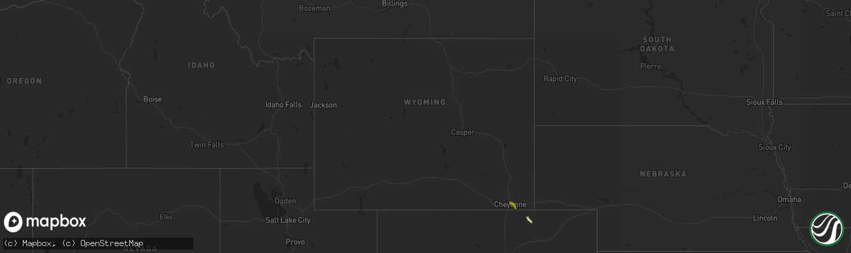 Hail map in Wyoming on June 4, 2025