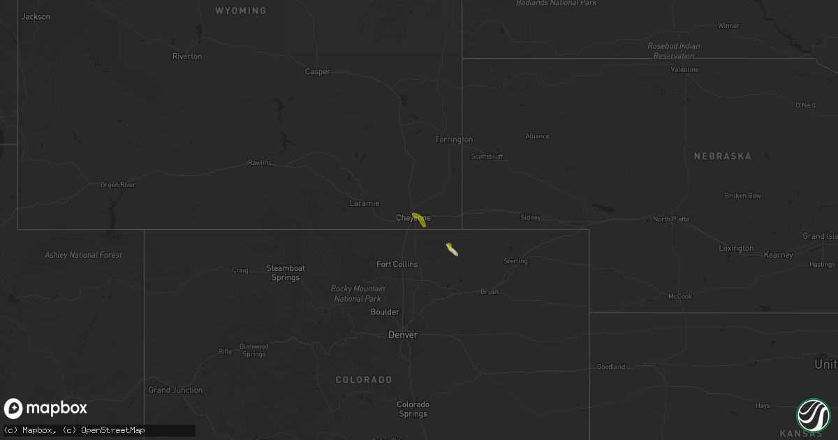 Hail map on June 4, 2025