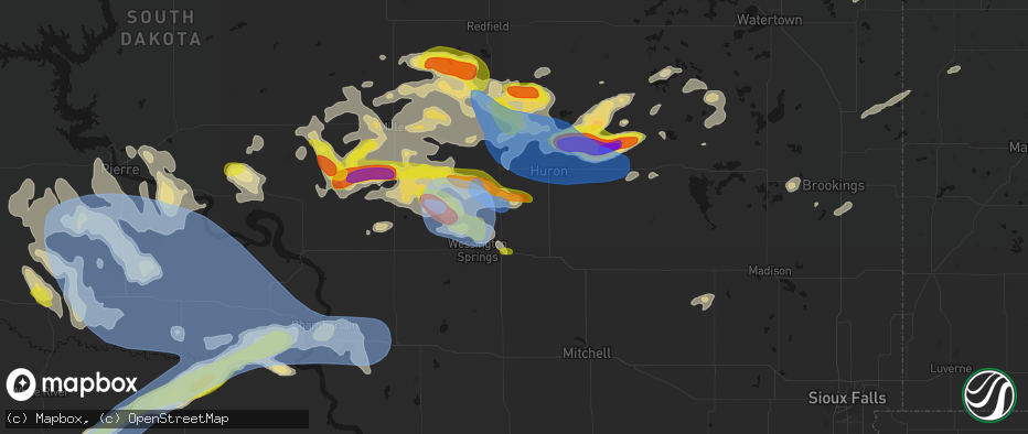 Hail map in Alpena, SD on June 4, 2026