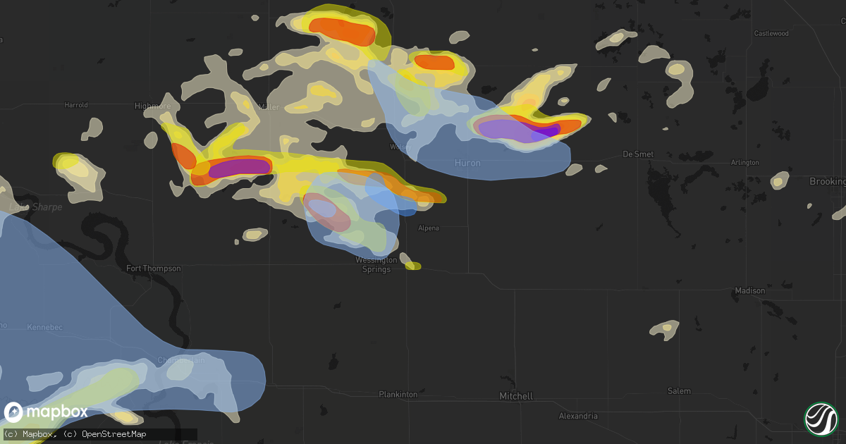 Hail map in Alpena, SD on June 4, 2026