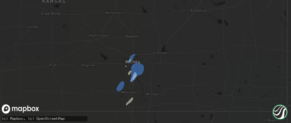 Hail map in Andover, KS on June 4, 2026