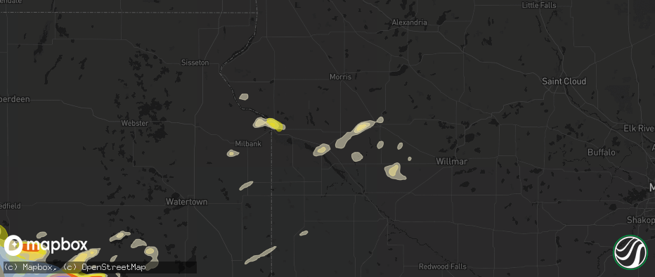 Hail map in Appleton, MN on June 4, 2026